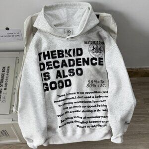 Nuneon Oversized Hoodie Sweatshirt – Vintage Distressed Letter Print